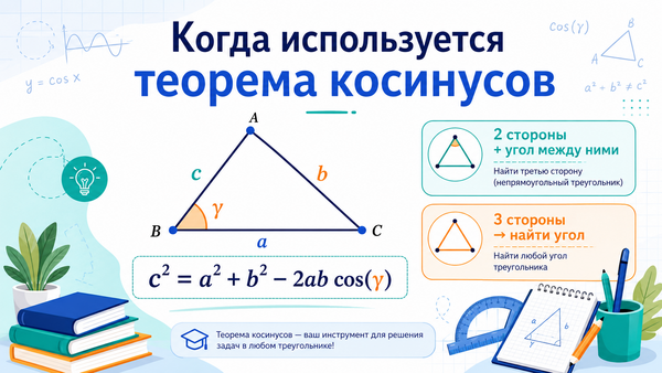 Когда используется теорема косинусов