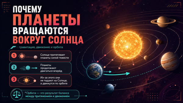 Почему планеты вращаются вокруг Солнца